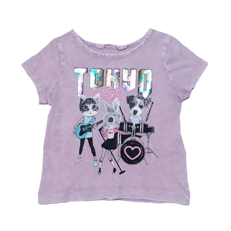 تی شرت آستین کوتاه دخترانه اچ اند ام کد 2138