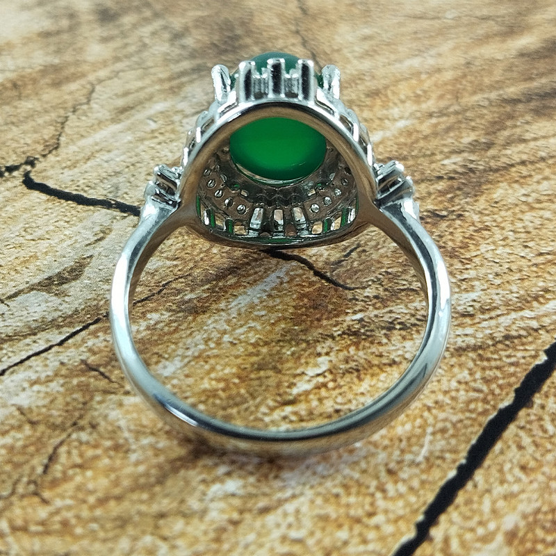 انگشتر نقره زنانه سلین کالا مدل عقیق یشم کد 55