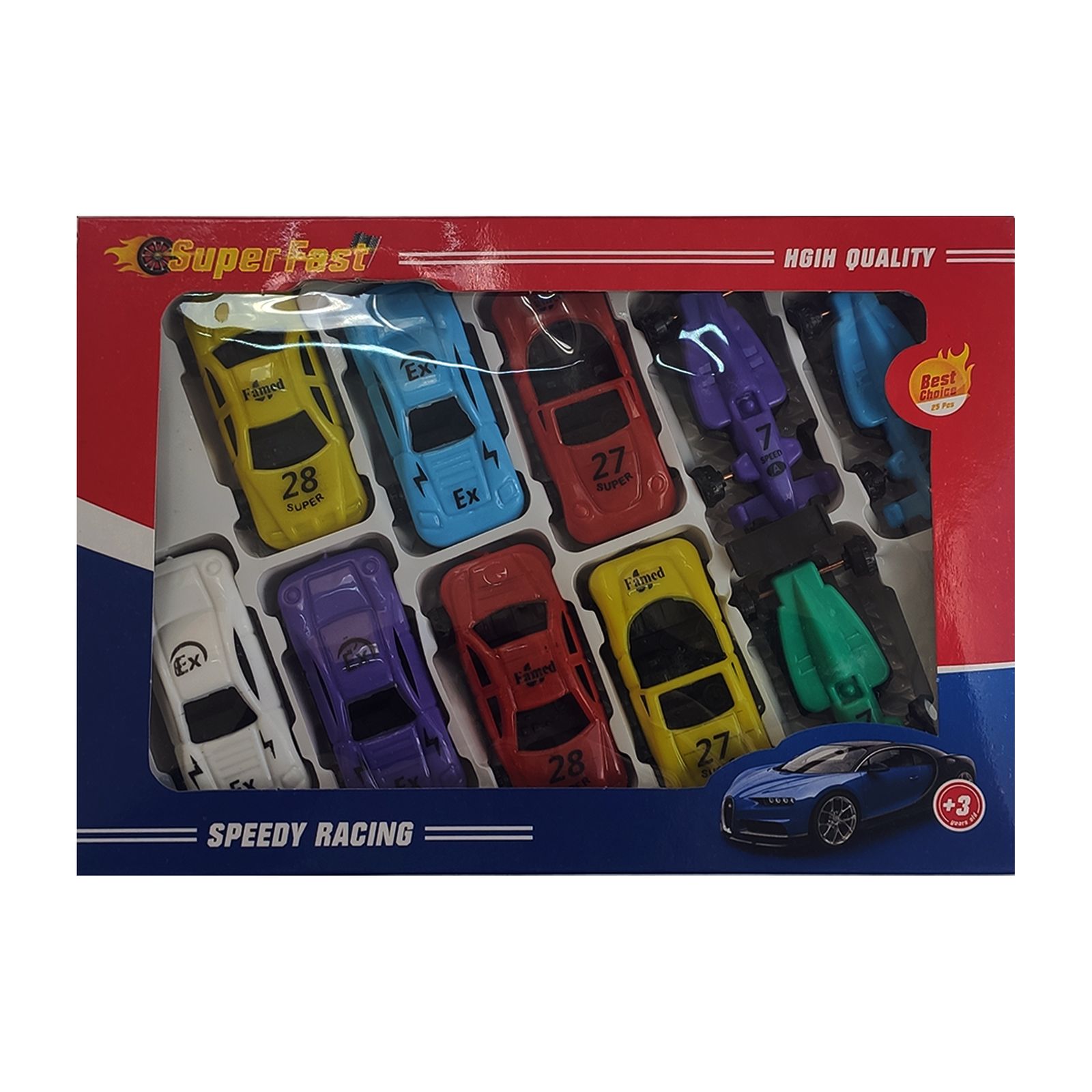 ماشین بازی سوپر فست مدل speedy racing مجموعه 10 عددی -  - 1