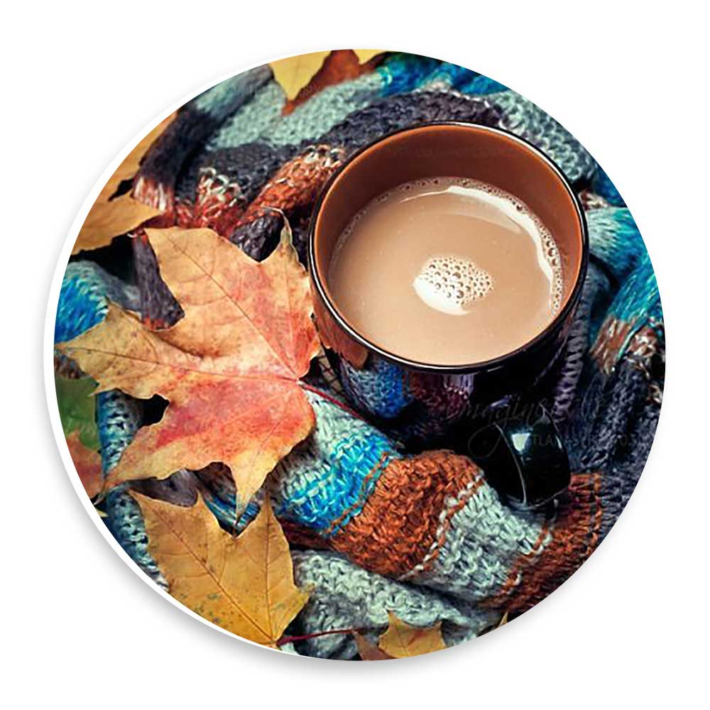  دیوارکوب طرح لیوان کاپوچینو و برگ های پاییزی مدل wtb1023