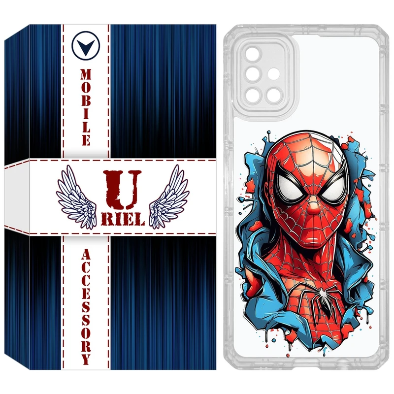 کاور یوریل مدل Clear کد 34 طرح اسپایدرمن مناسب برای گوشی موبایل سامسونگ Galaxy A51