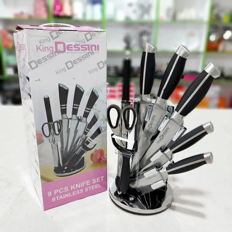 سرویس چاقو آشپزخانه 9 پارچه کینگ دسینی کد 1071