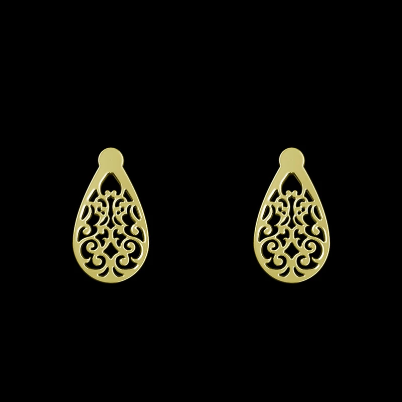 گوشواره طلا 18 عیار زنانه مدوپد مدل هندسی کد GA1-15192