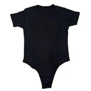 بادی آستین کوتاه زنانه مدل خط دار 1-70 رنگ مشکی