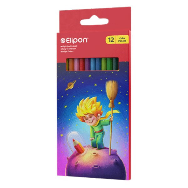 مداد رنگی 12 رنگ الیپون کد 8121270