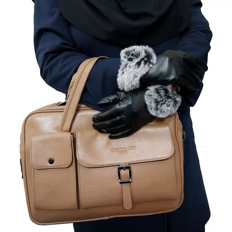 دستکش زنانه مدل چرمی کد KH-BO 04