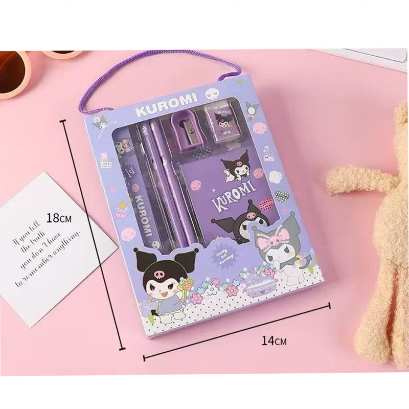 بسته لوازم تحریر مدل kuromi مجموعه 6 عددی