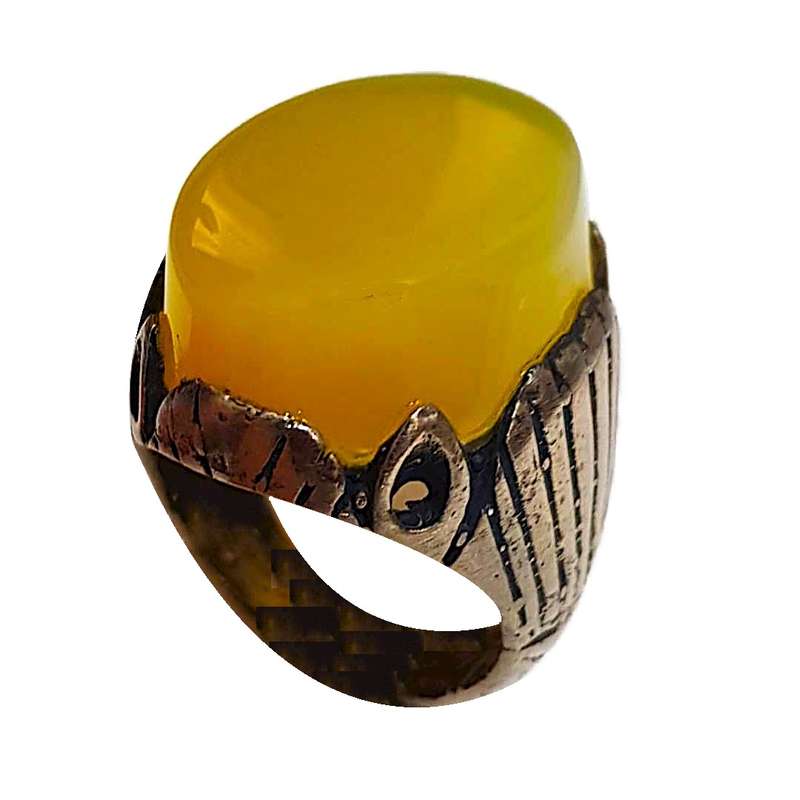 انگشتر نقره مردانه مدل عقیق شرف الشمس یمن ASSY7