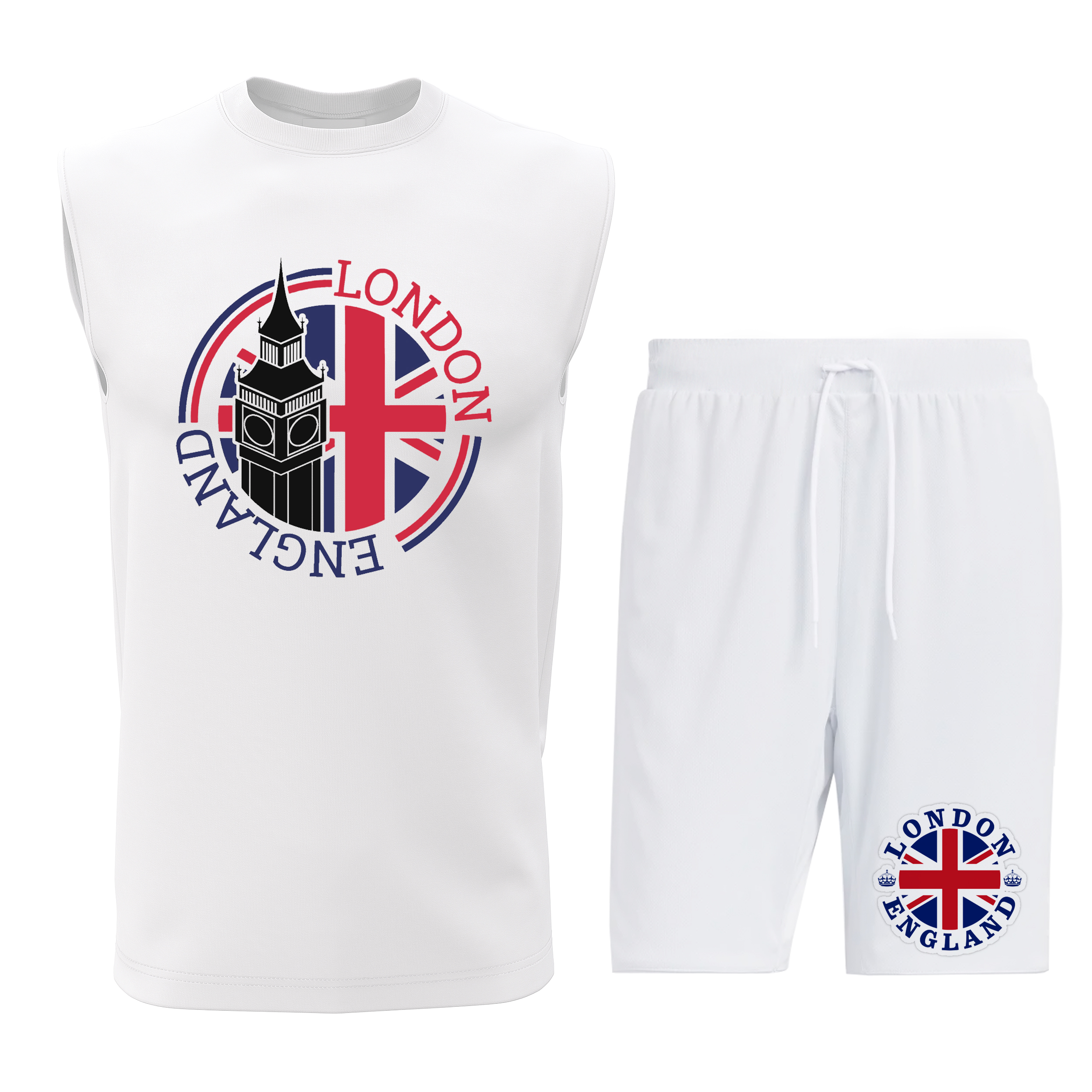 ست تاپ و شلوارک مردانه طرح لندن مدل L007W