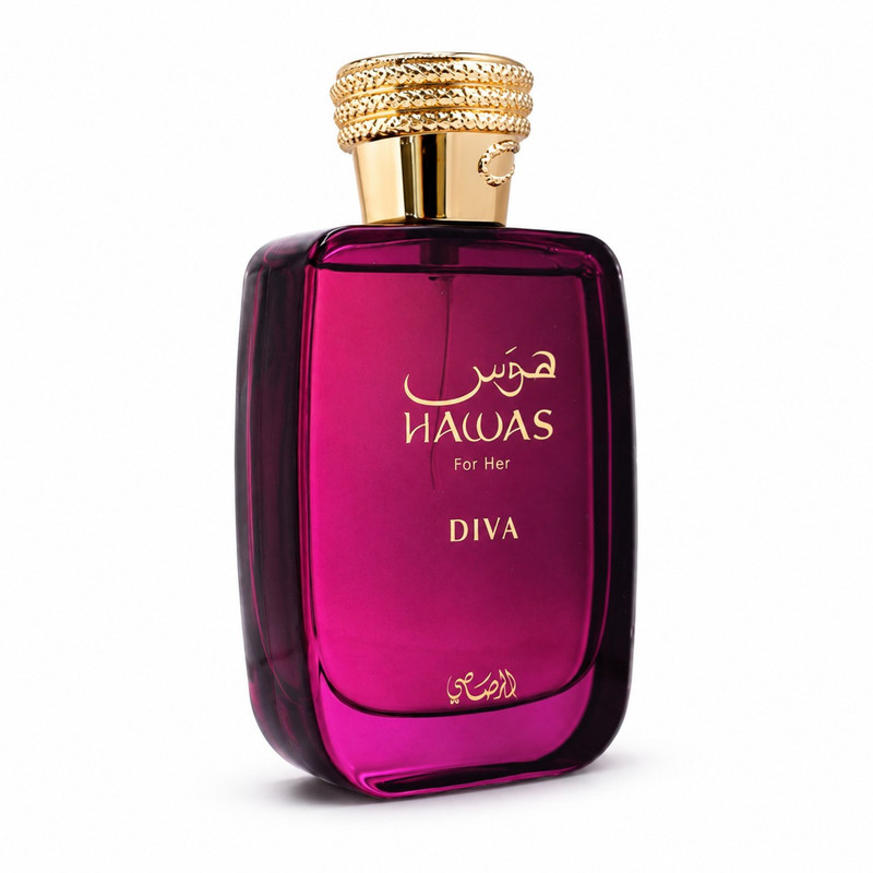 ادو پرفیوم زنانه رصاصی مدل hawas diva حجم 100 میلی‌لیتر، با رایحه گلی و ماندگاری زیاد