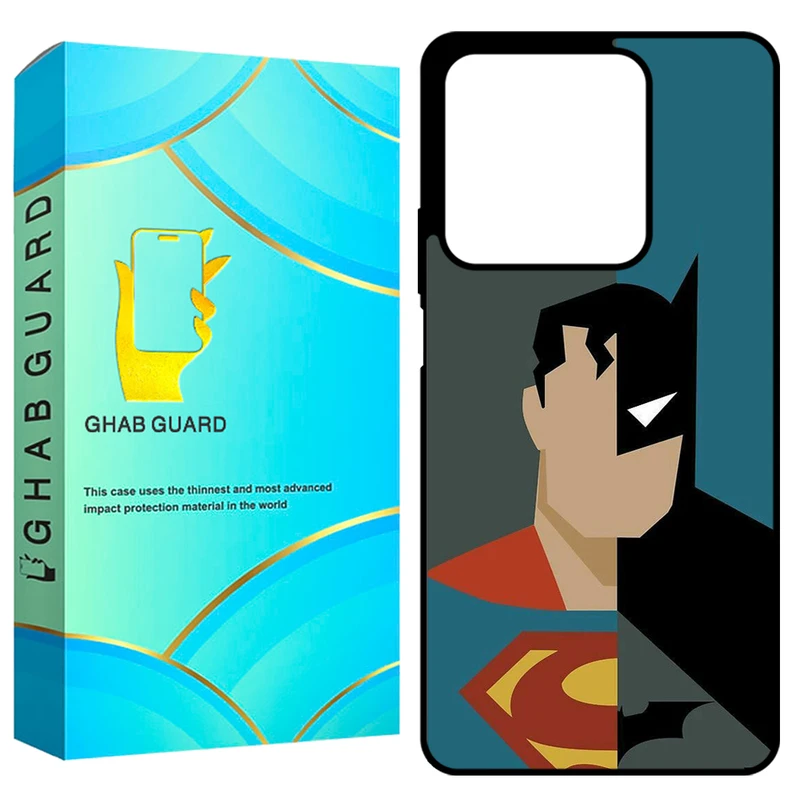 کاور قاب گارد طرح بتمن و سوپر من مدل GCHPN134 مناسب برای گوشی موبایل شیائومی Redmi Note 13 4G 