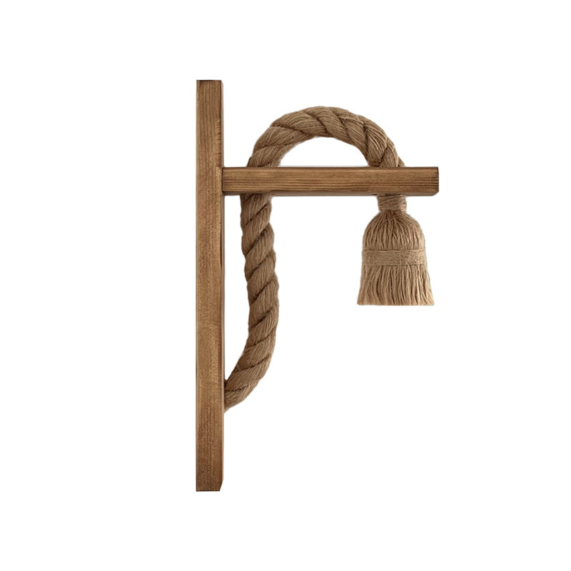 چراغ دیواری مدل چوبی کنفی کد FAED004WL مجموعه 8 عددی