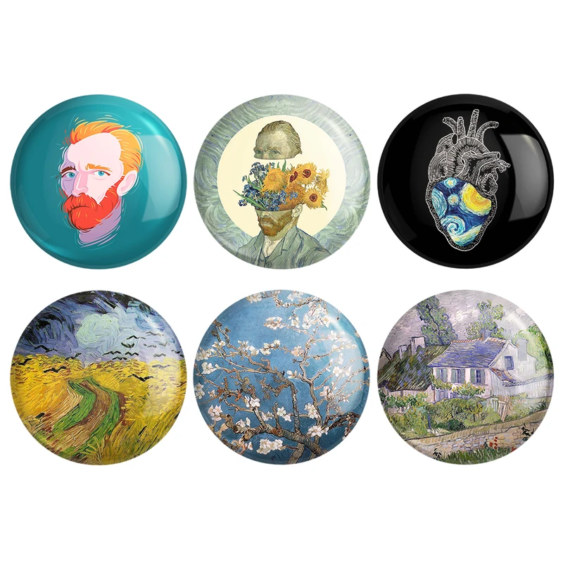 مگنت خندالو طرح ونسان ونگوگ Vincent vanGogh کد 1622B مجموعه 6 عددی