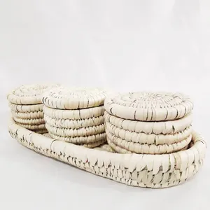 سبد حصیر بافی مدل n53 مجموعه 3 عددی