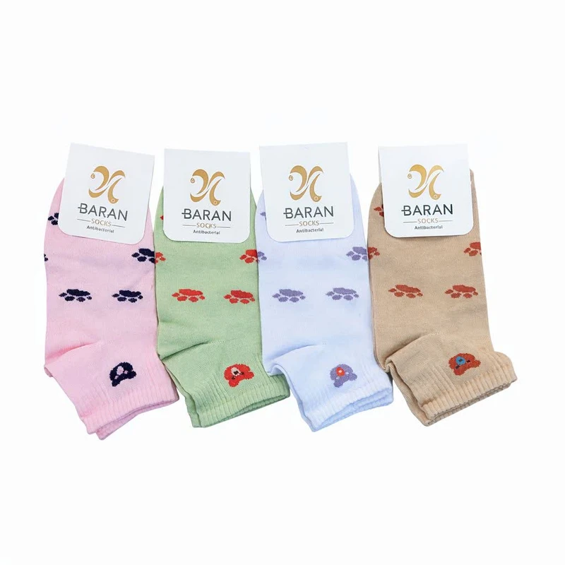 جوراب ساق کوتاه زنانه باران مدل 076 بسته 4 عددی