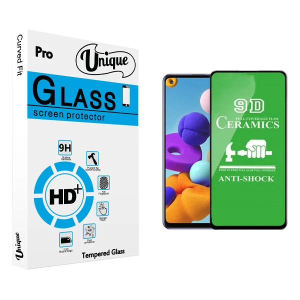محافظ صفحه نمایش 9D يونيک مدل +Clear مناسب برای گوشی موبایل سامسونگ Galaxy A21S