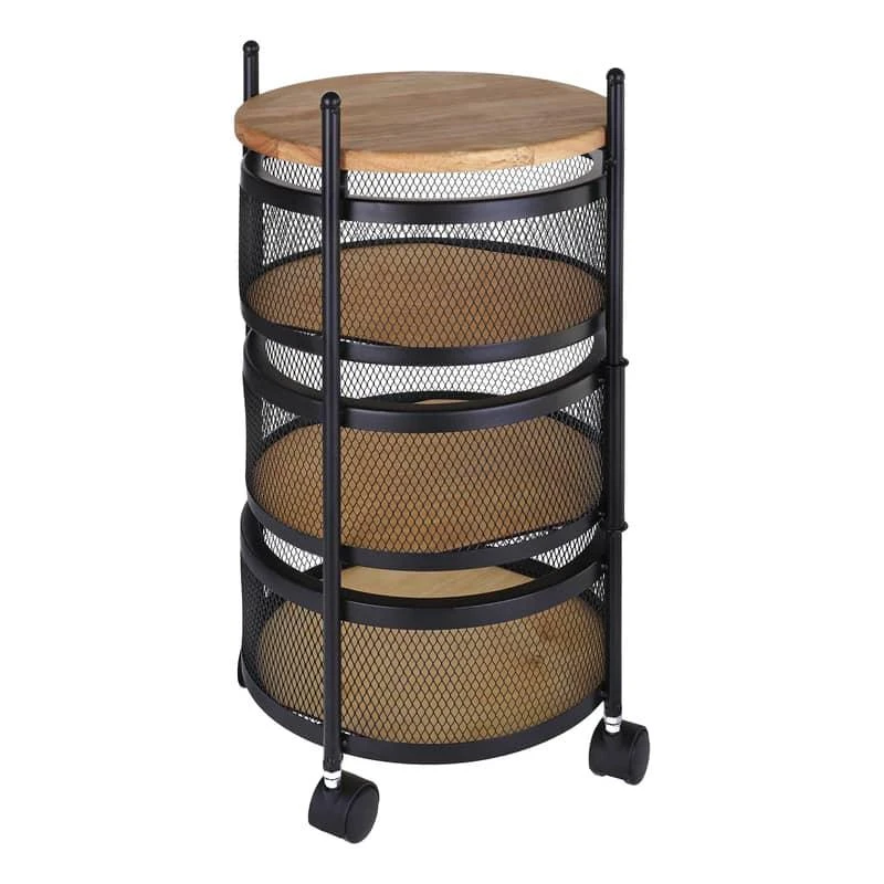 سبد سیب زمینی و پیاز مدل توری چرخشی 3 طبقه