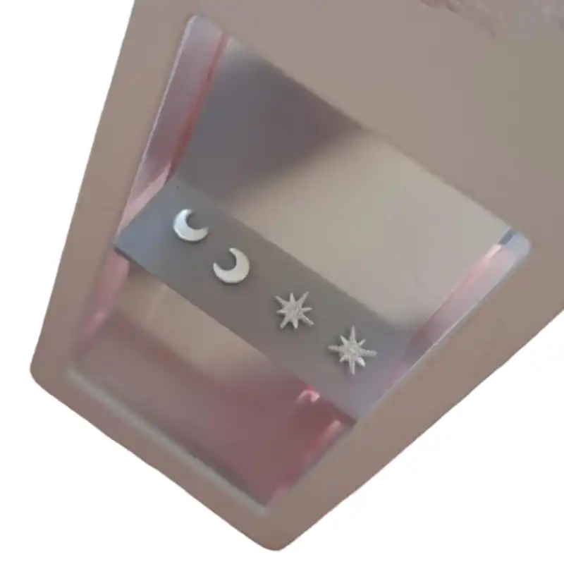 گوشواره نقره زنانه مدل سوزنی مجموعه 2 عددی