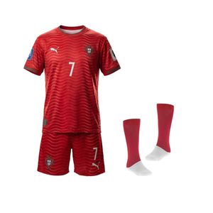 ست 3 تکه لباس ورزشی مردانه مدل تیم ملی پرتغال طرح رونالدو جام جهانی 2026