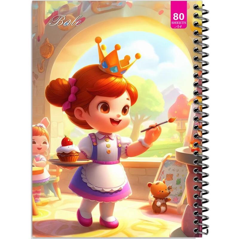 دفتر نقاشی 80 برگ بله مدل رحلی طرح فانتزی دخترانه کد A4-M530