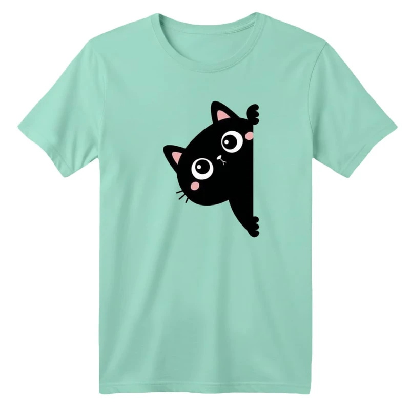 تی شرت آستین کوتاه بچگانه مدل گربه کد ۱۵