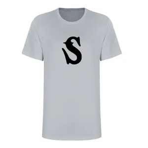 تی شرت آستین کوتاه زنانه مدل حرف S کد L254 رنگ طوسی