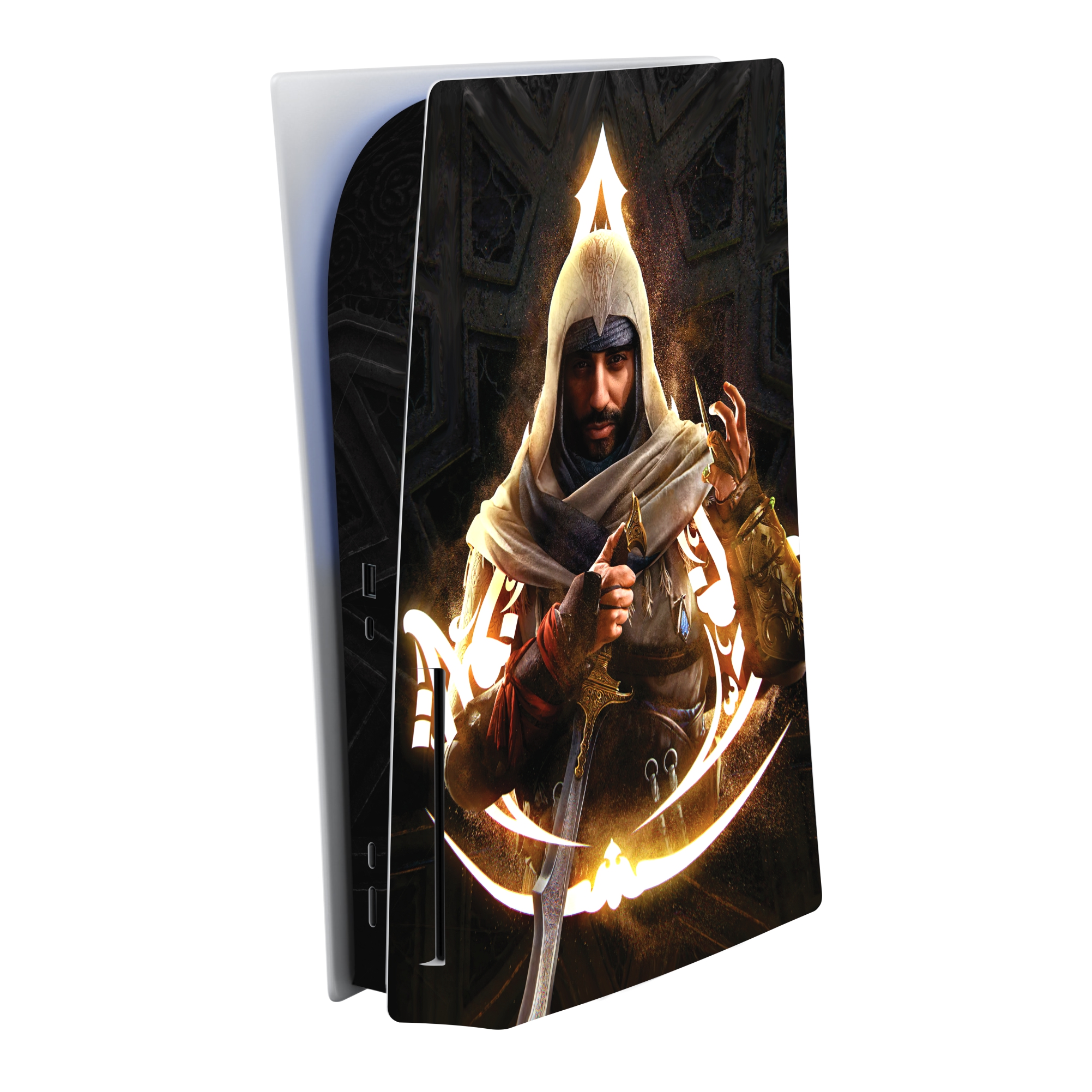 برچسب کنسول بازی PlayStation 5 اس ای گییرز طرح Assassins Creed Mirage 01 مدل استاندارد