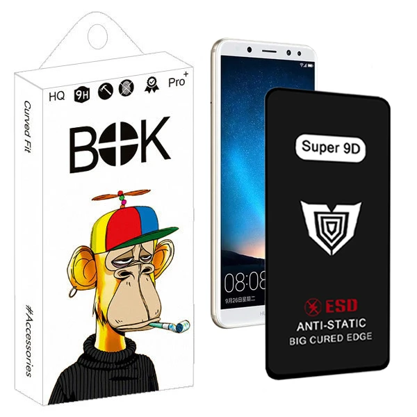 محافظ صفحه نمایش بوک مدل Super 9D Pro مناسب برای گوشی موبایل هوآوی Mate 10 lite