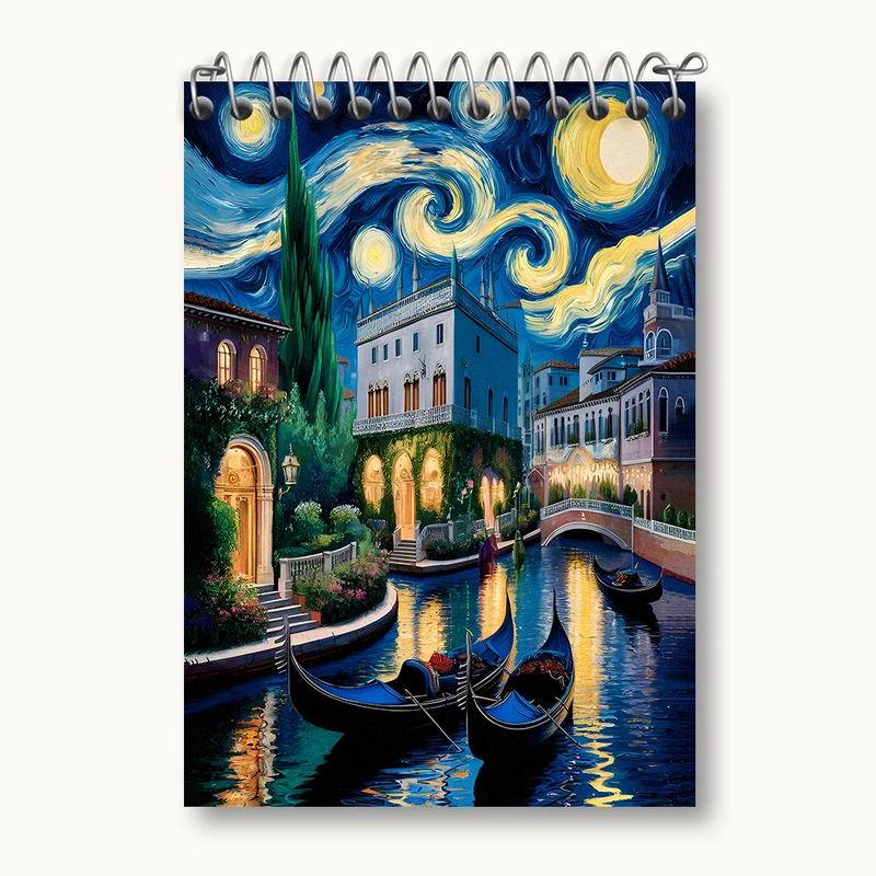 دفتر یادداشت 50 برگ خندالو طرح منظره ی شب کد N4518