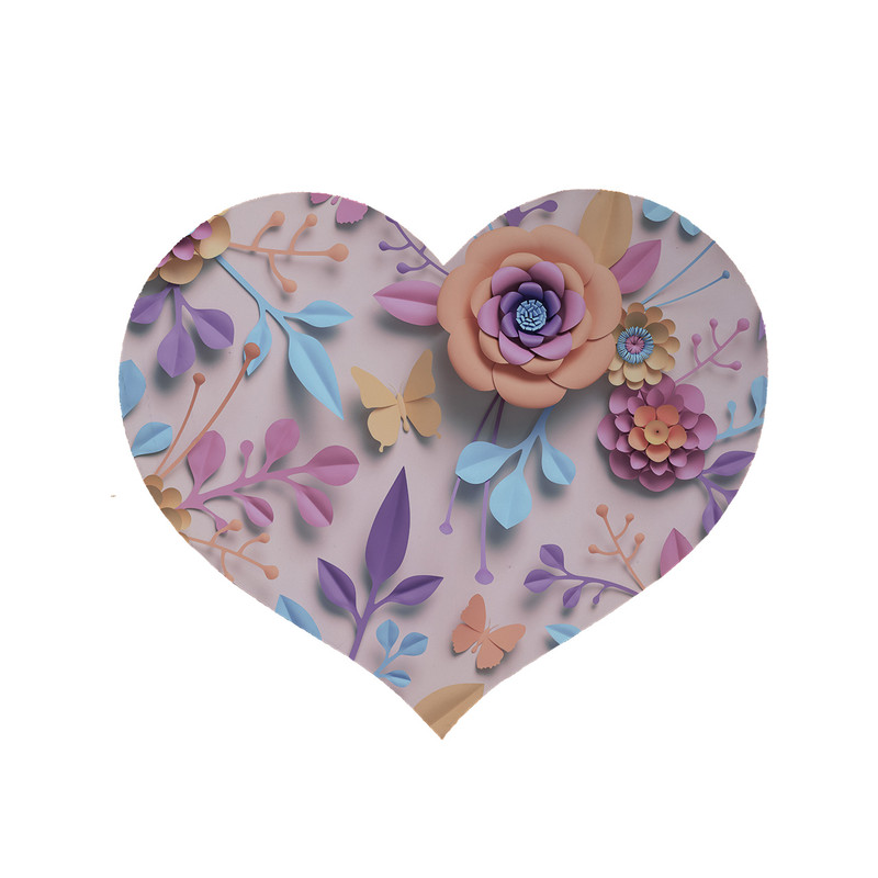 پادری مدل قلب طرح گل کد 5899 سایز 90x90 سانتی متر