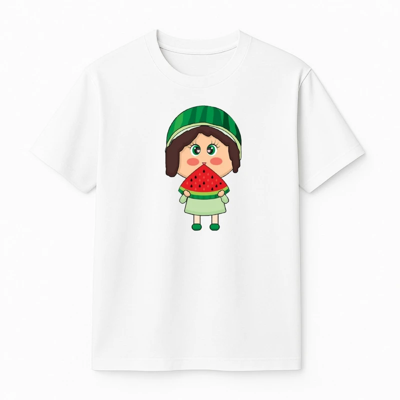 تی‌شرت آستین کوتاه دخترانه مدل دخترک یلدایی کد v44 