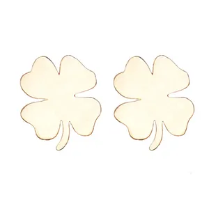 گوشواره طلا 18 عیار زنانه الن نار طرح شبدر مدل N5039