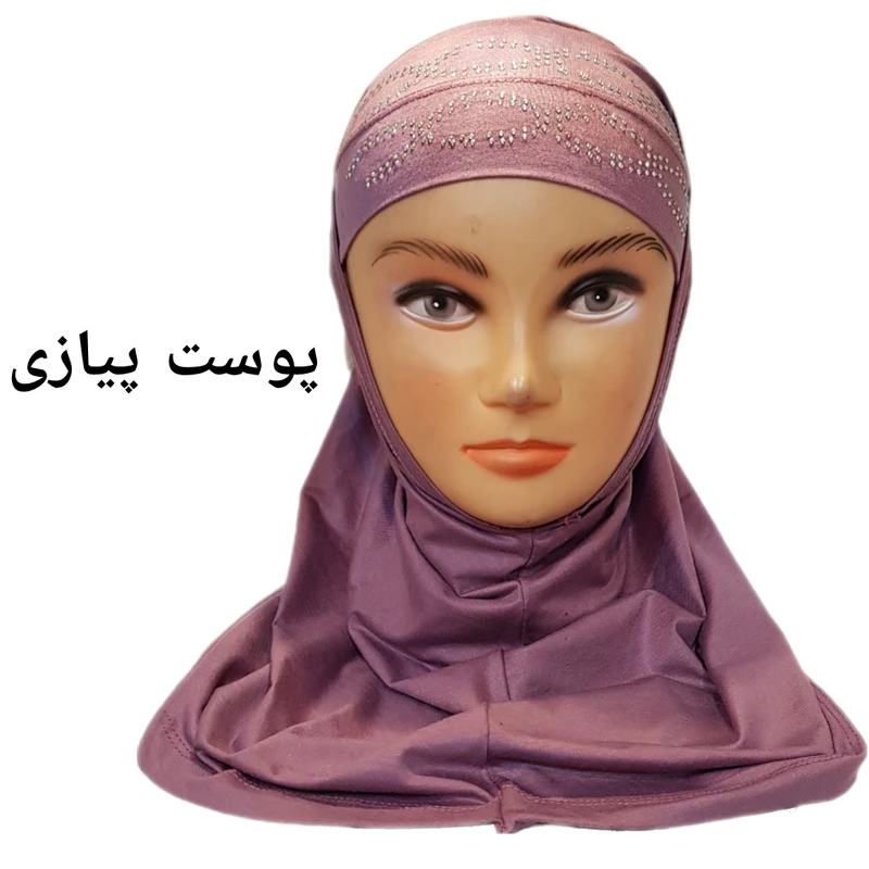 عکس شماره 7 : مقنعه دخترانه مدل هد نگین دار