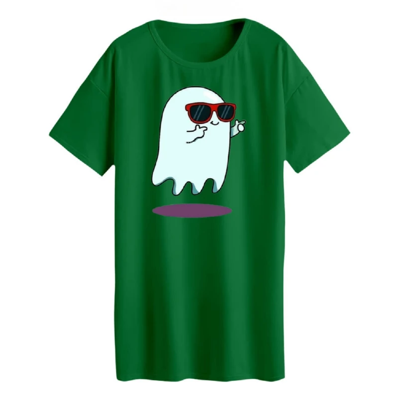 تی شرت لانگ زنانه مدل  روح و عینک دودی