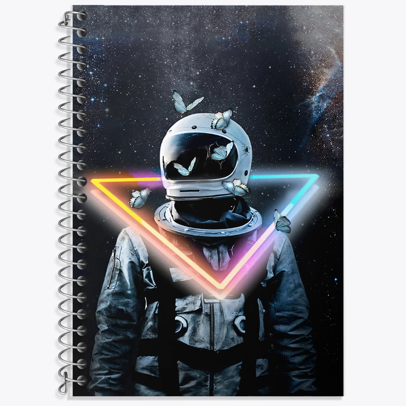 دفتر زبان 50 برگ خندالو مدل دو خط طرح فضانورد کد F6033