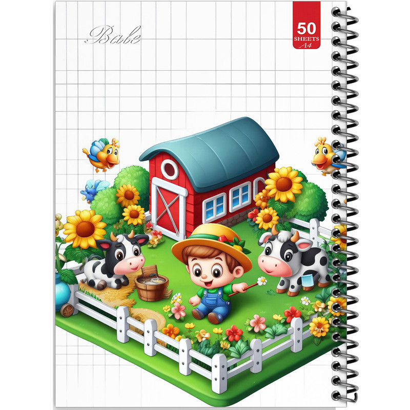 دفتر نقاشی 50 برگ انتشارات بله طرح پسرانه مزرعه کد A4-L717