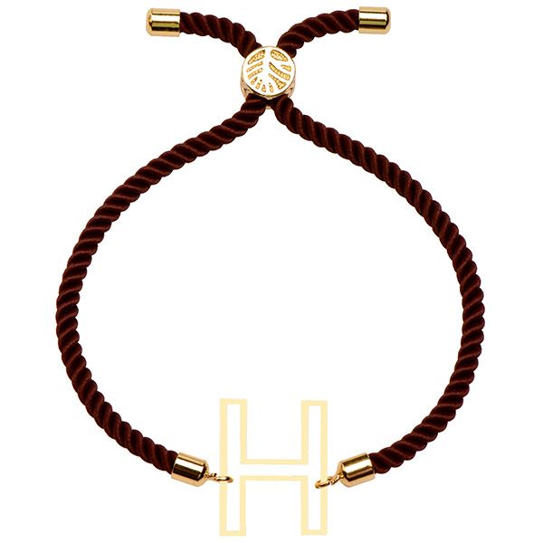 دستبند طلا 18 عیار دخترانه کرابو طرح حرف H مدل Krd1703