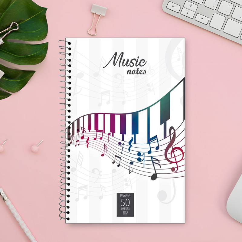 دفتر نت موسیقی 50 برگ پیام کد 500