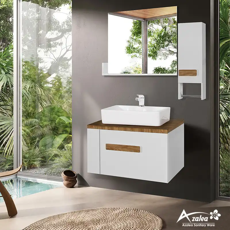 ست کابینت و روشویی آزالیا مدل WB06 به همراه آینه و باکس