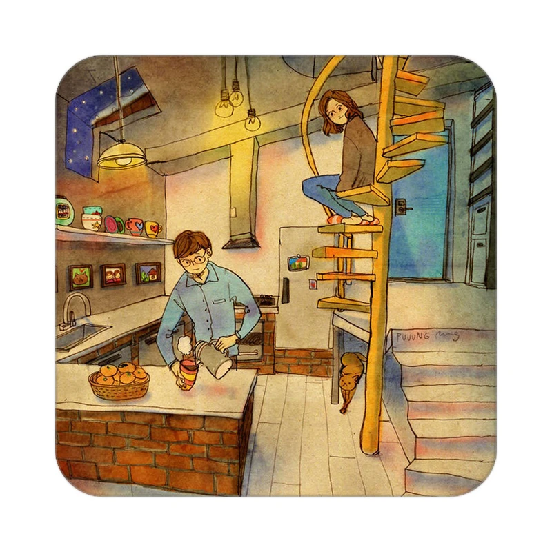 زیر لیوانی کاکتی طرح عاشقانه مدل mg10097