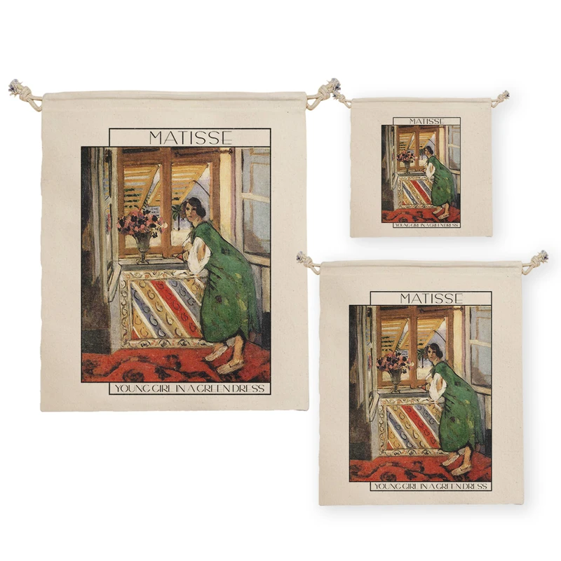 نظم دهنده ترمه طراحان ایده مدل دختر جوان با لباس سبز از ماتیس کد art0701 مجموعه سه عددی