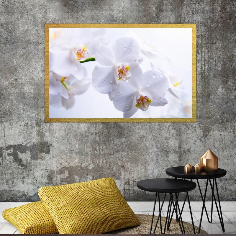 تابلو بکلیت طرح گل ارکیده مدل قاب شاسی T-S8655