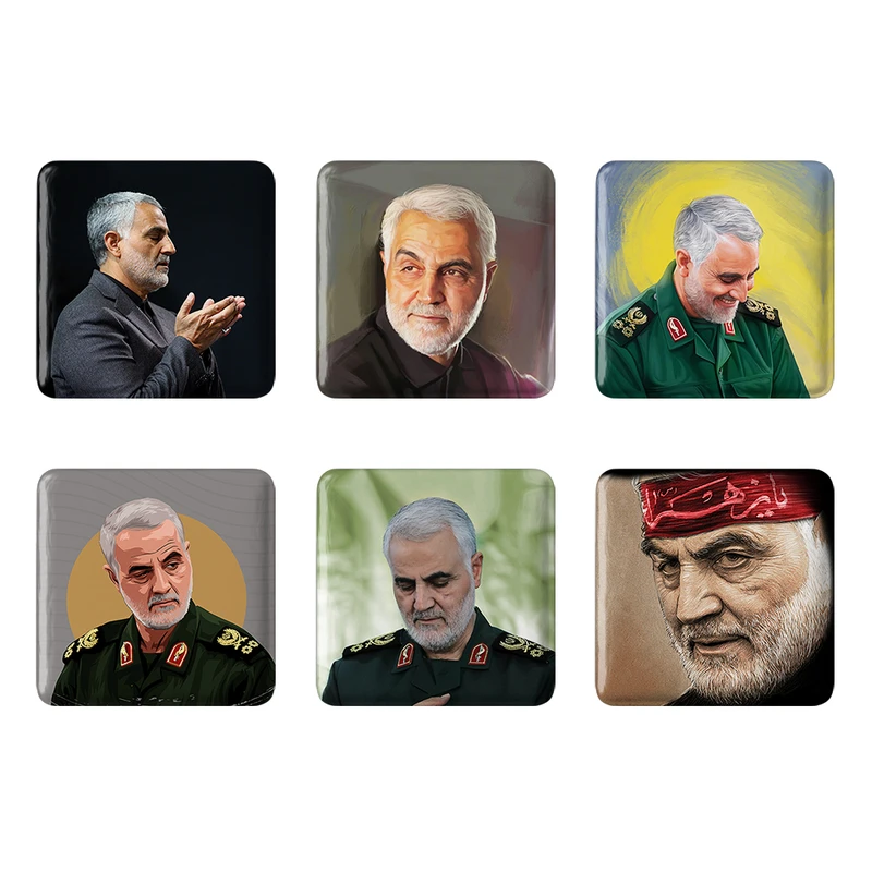 مگنت خندالو طرح سردار قاسم سلیمانی کد 552A مجموعه 6 عددی