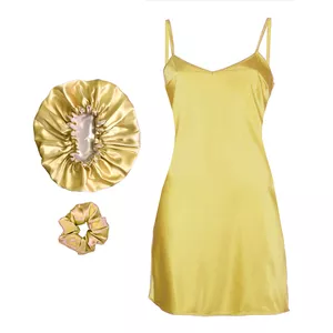 لباس خواب زنانه مدل طلایه به همراه کلاه و کش مو