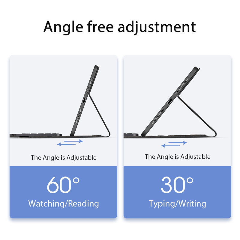 کیف کلاسوری کیبورد دار دوکس دوکیس مدل TK مناسب برای تبلت اپل iPad Air 13 (2024/2025)/iPad Pro 12.9(2020/2021/2022)