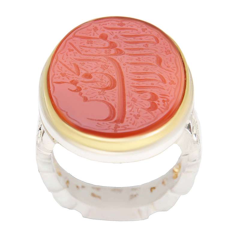 انگشتر نقره مردانه بازرگانی میلادی مدل سنگ عقیق یمانی کد AM_2363