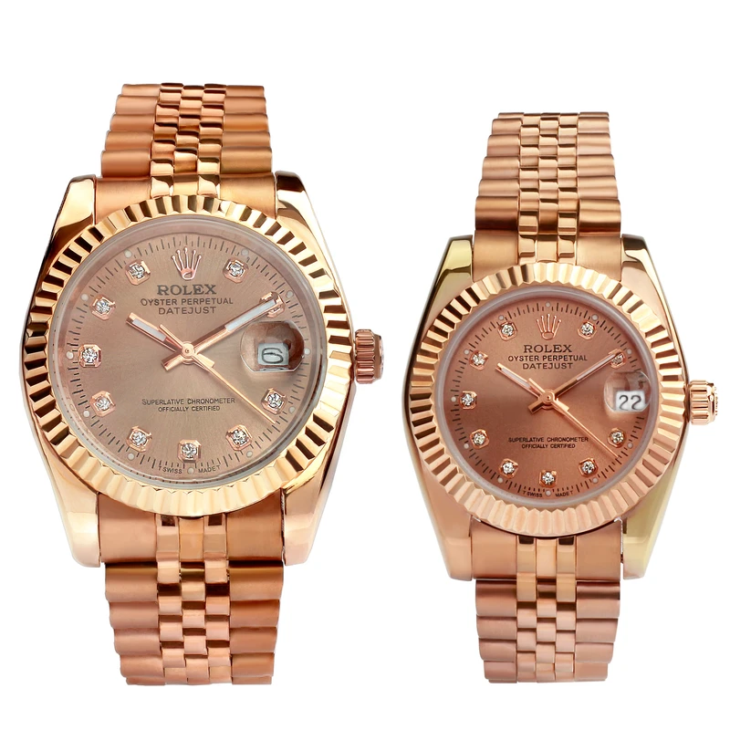 ست ساعت مچی عقربه‌ای کوارتز زنانه و مردانه مدل دیت جاست کد WS-23