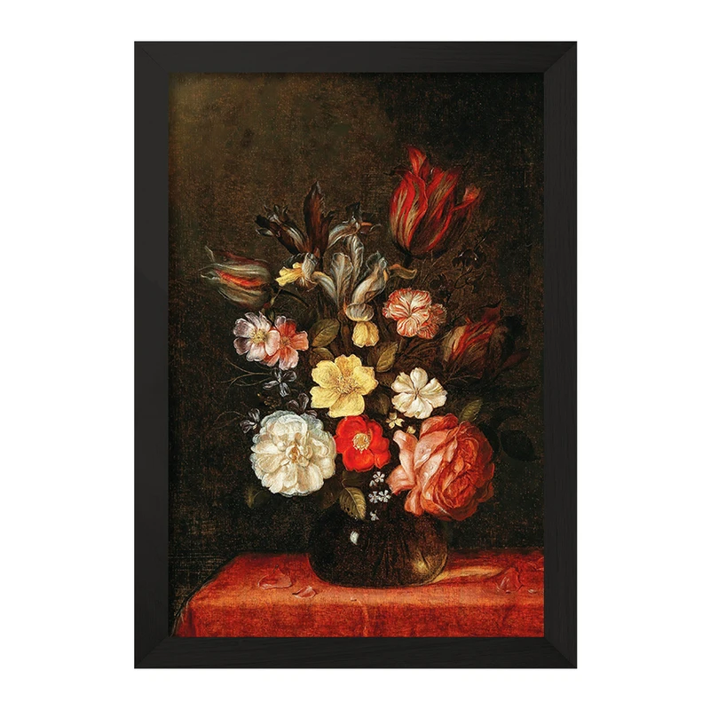 تابلو خندالو مدل نقاشی گلدان گل اثر پیتر ون دو ون کد F12247