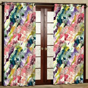 پرده مدل آبرنگی هازان پانچی کد 1337 سایز 140x200 سانتی متر