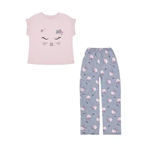 ست تی شرت و شلوار دخترانه ناربن مدل 1521409-84